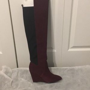 Burgundy, over the knee,  Charles David boot.